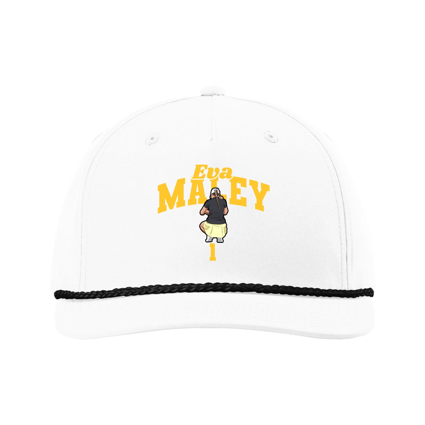 Five-Panel Classic Rope Cap — Signature Arch in White