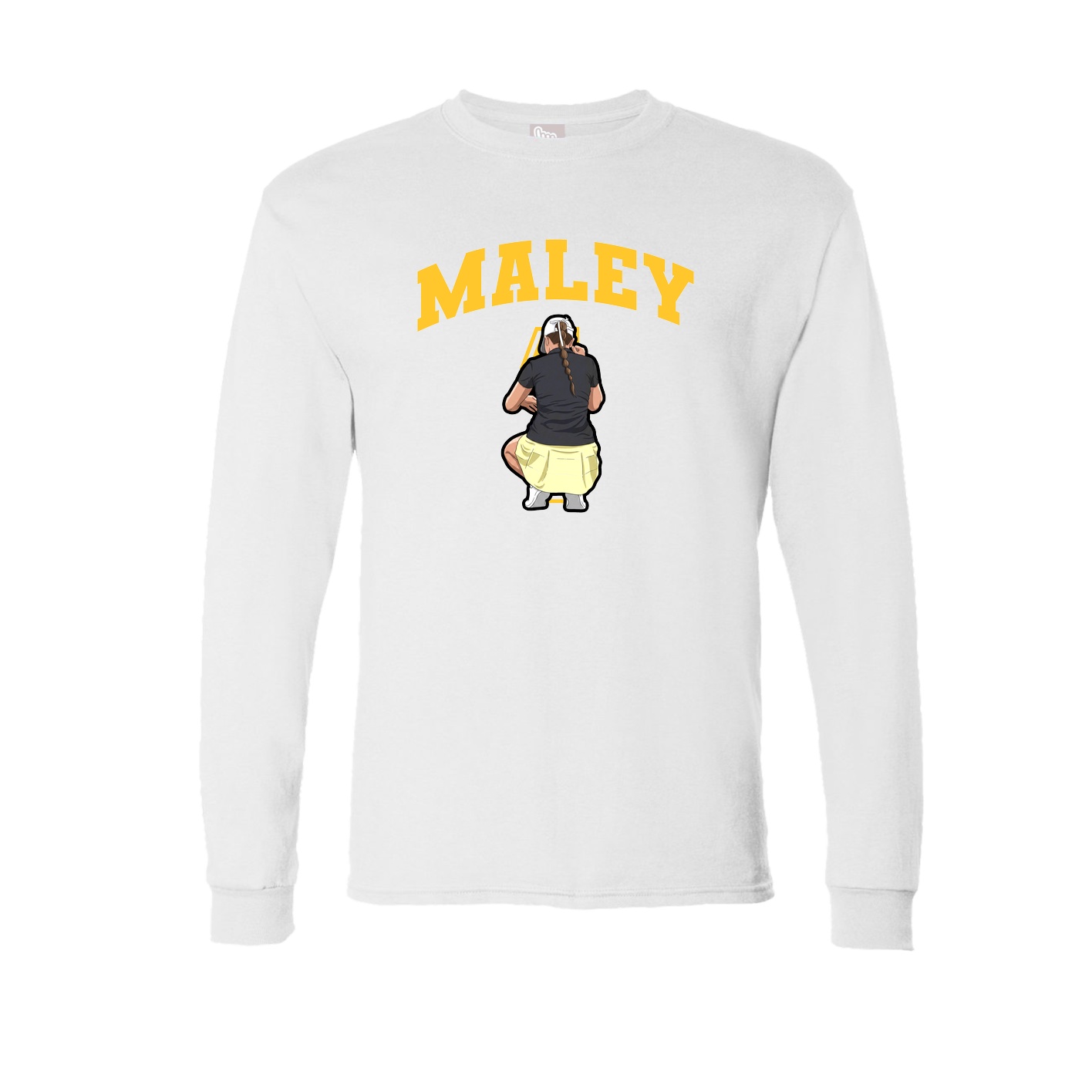 Long Sleeve Tee — Number in White