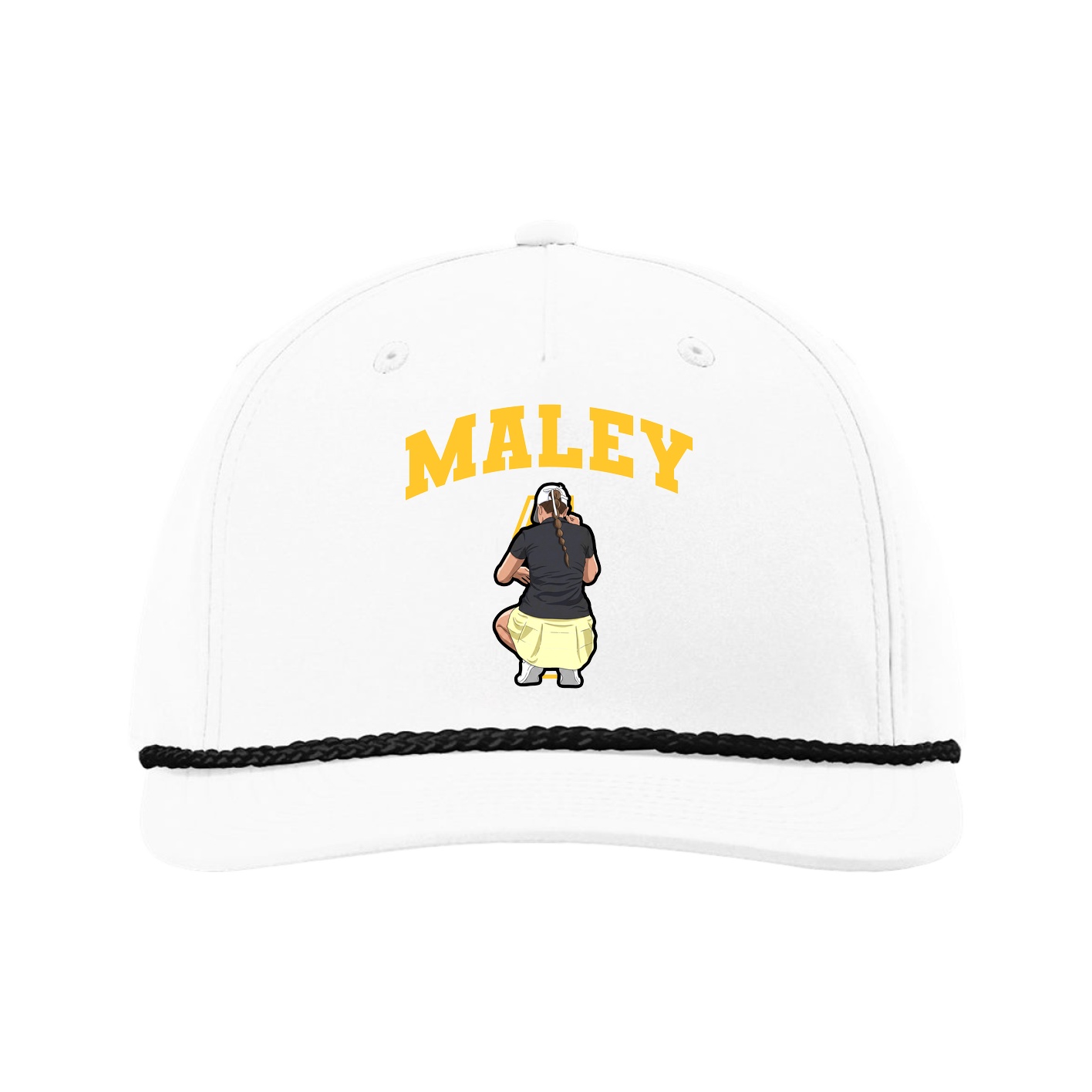 Five-Panel Classic Rope Cap — Number in White