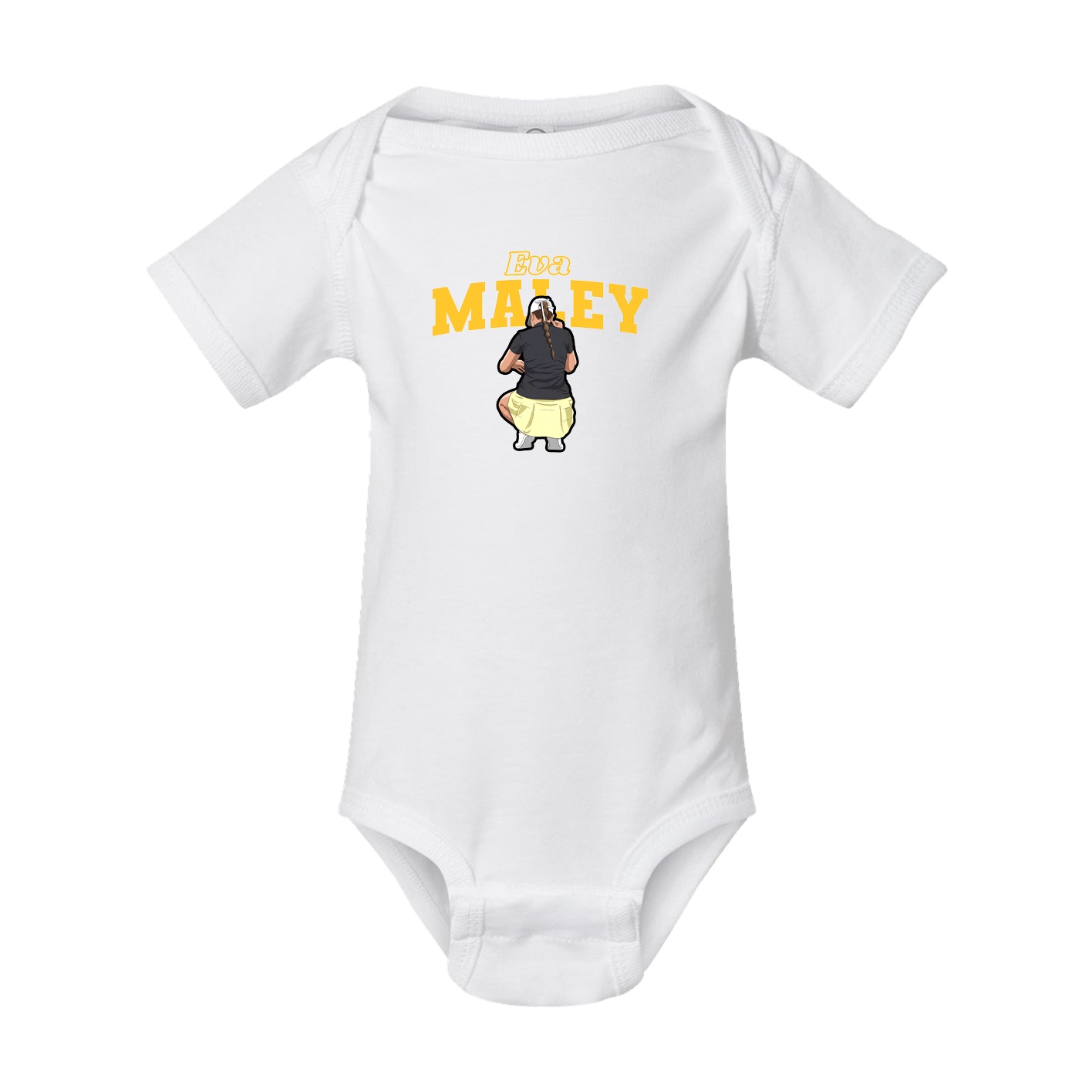Baby Onesie — Name Arch in White