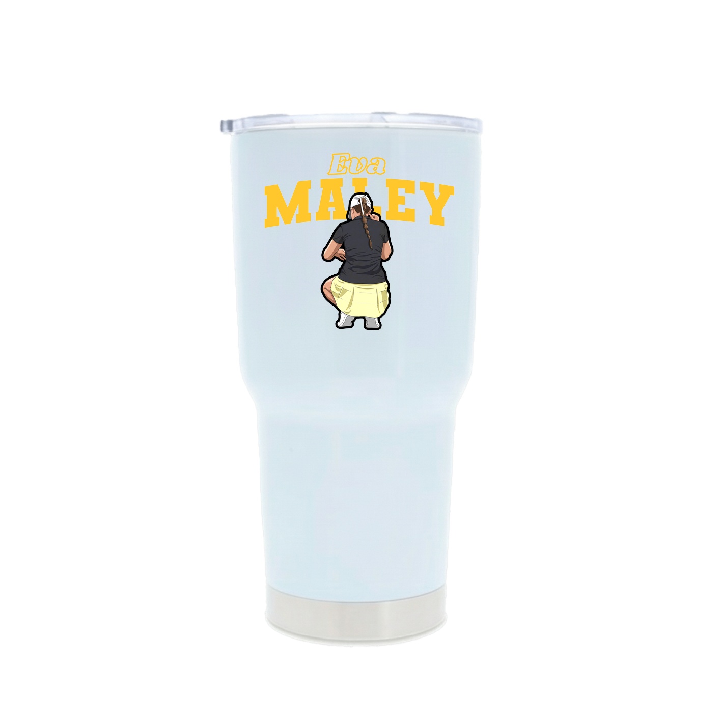 30oz Stainless Steel Tumbler — Name Arch in White