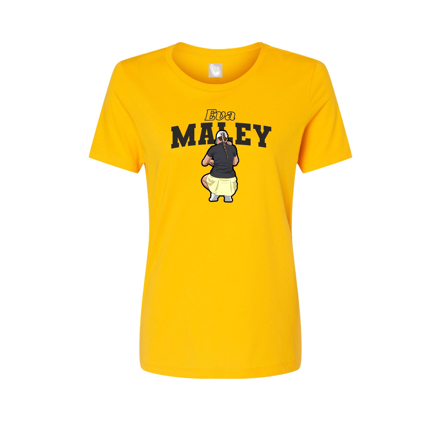 Fitted Women's Tee — Name Arch in Gold