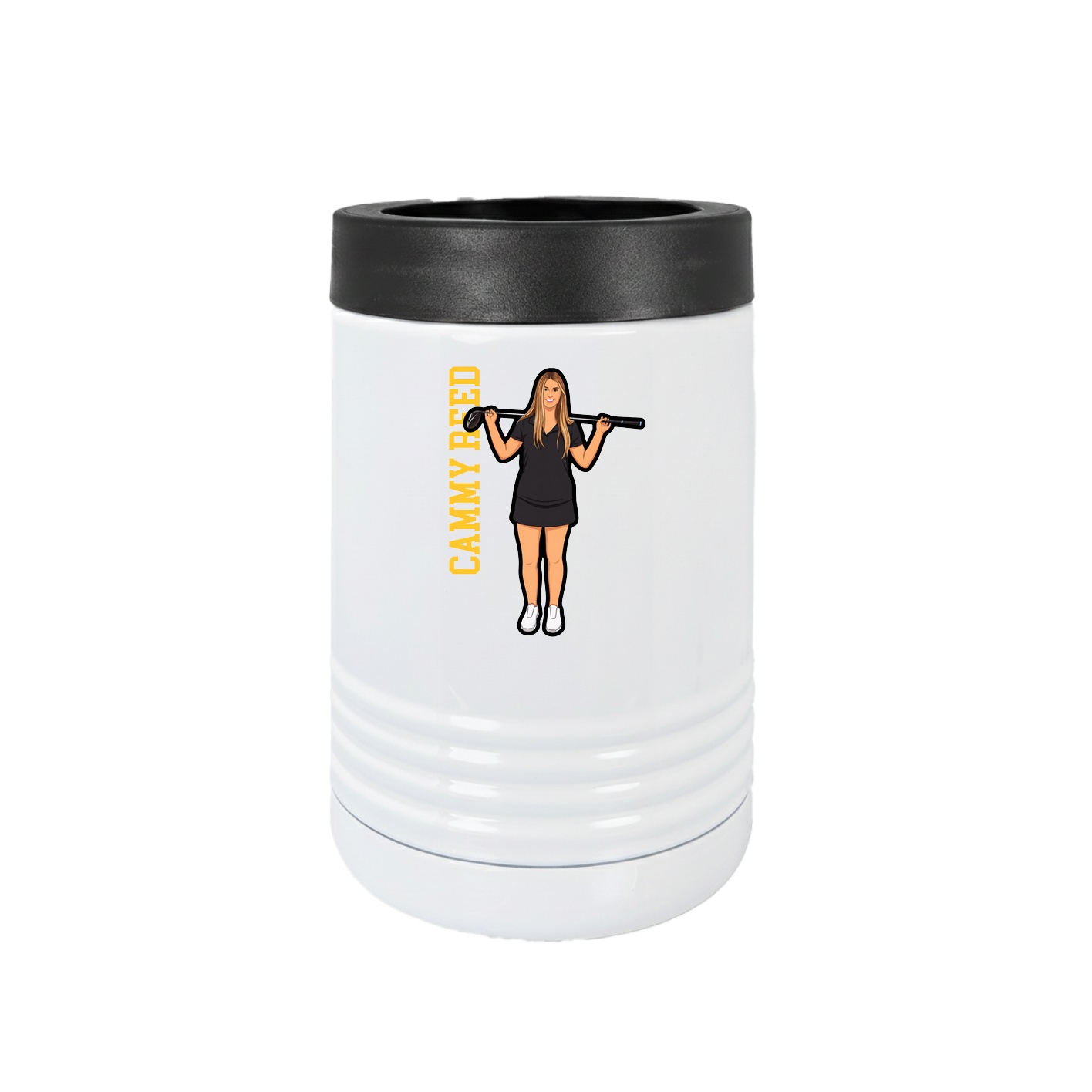 Beverage Holder — Name Vertical in White