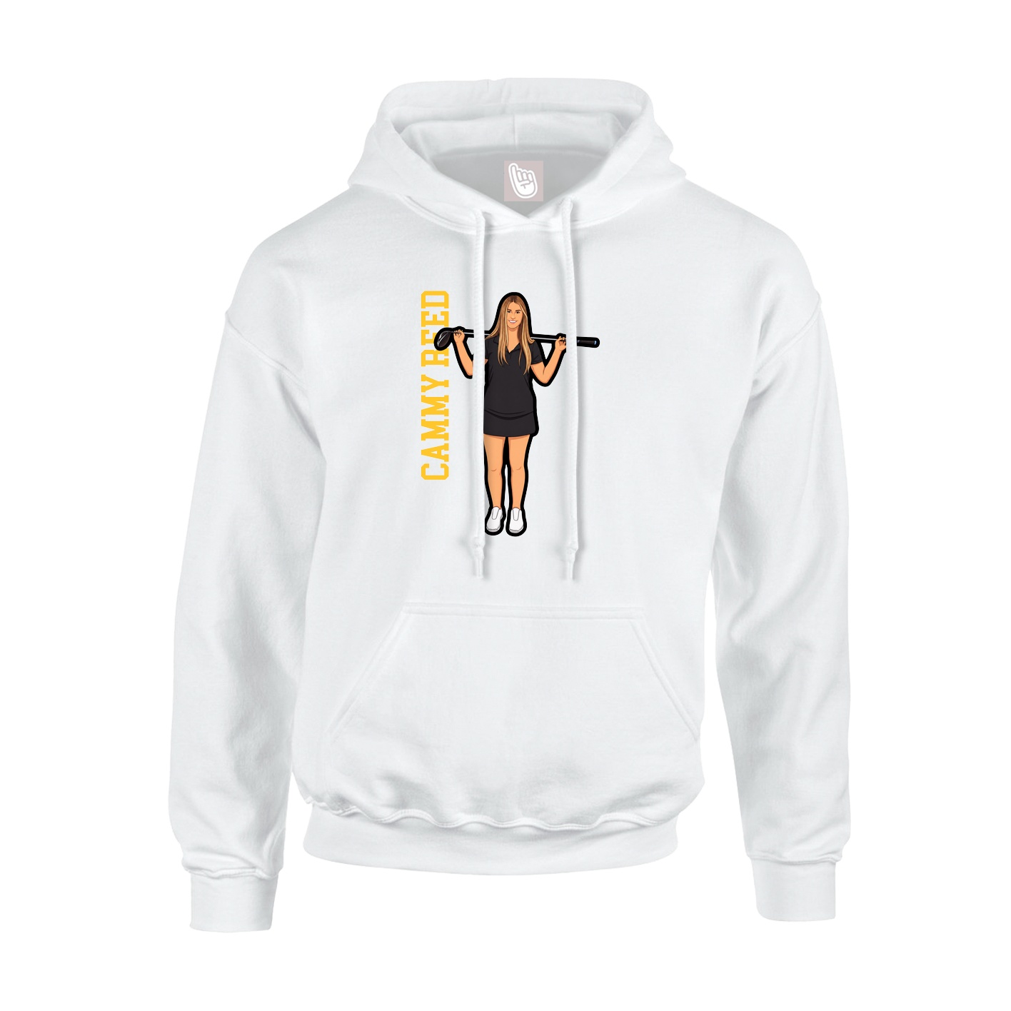 Youth Hoodie — Name Vertical in White