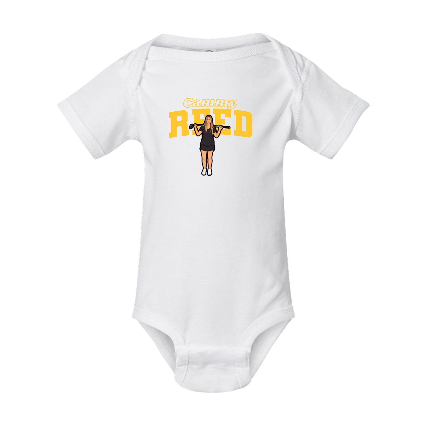 Baby Onesie — Name Arch in White
