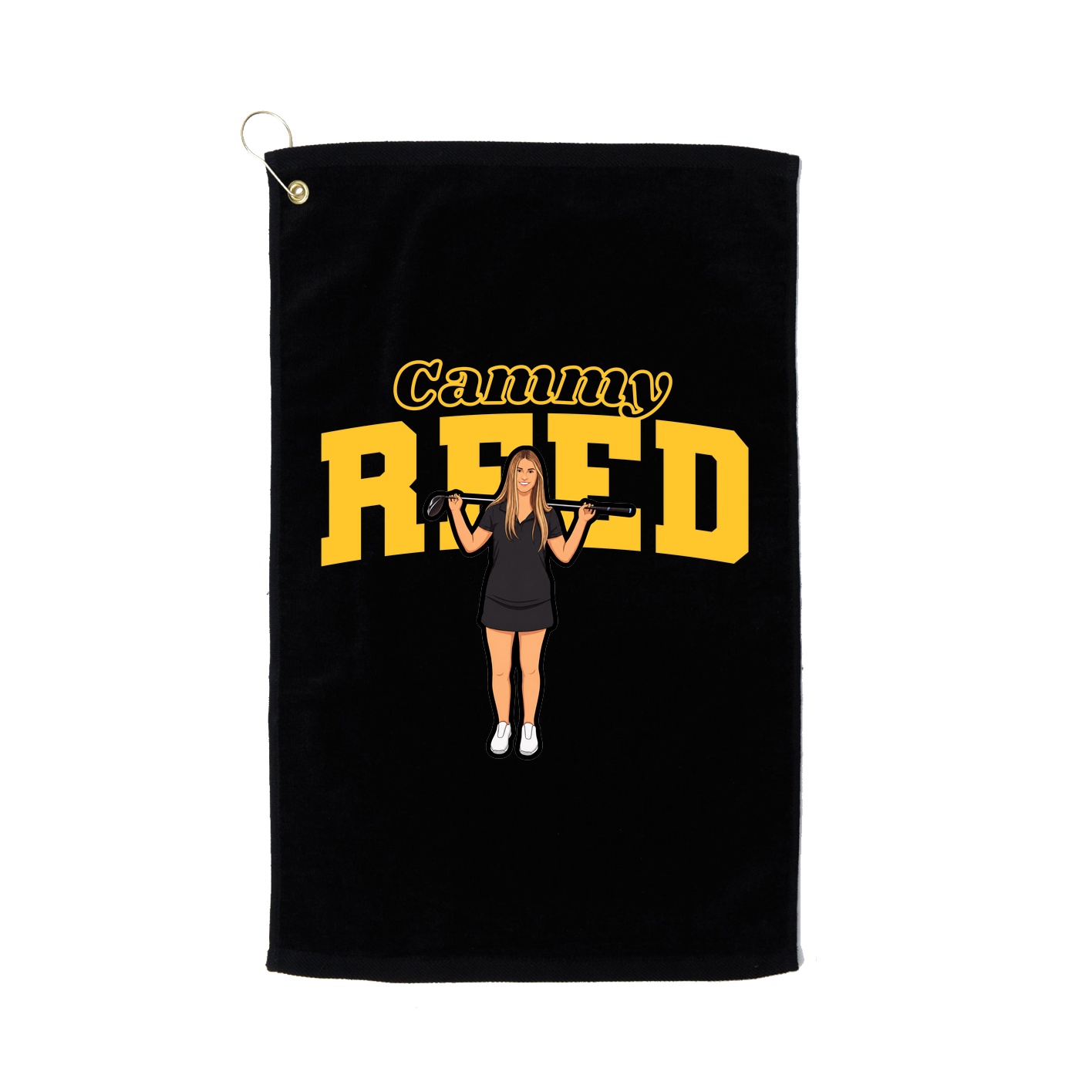Golf Towel — Name Arch in Black