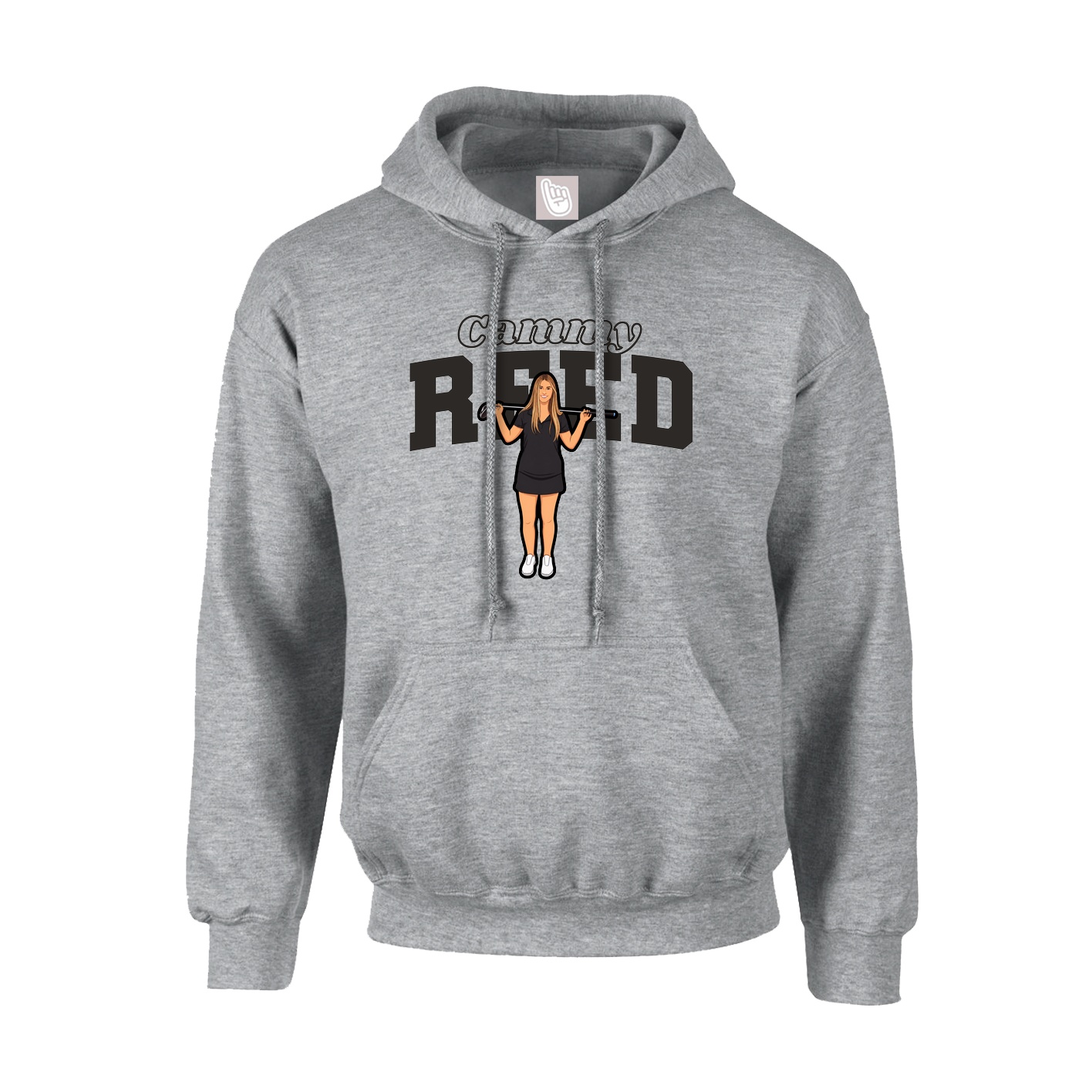 Hoodie — Name Arch in Grey