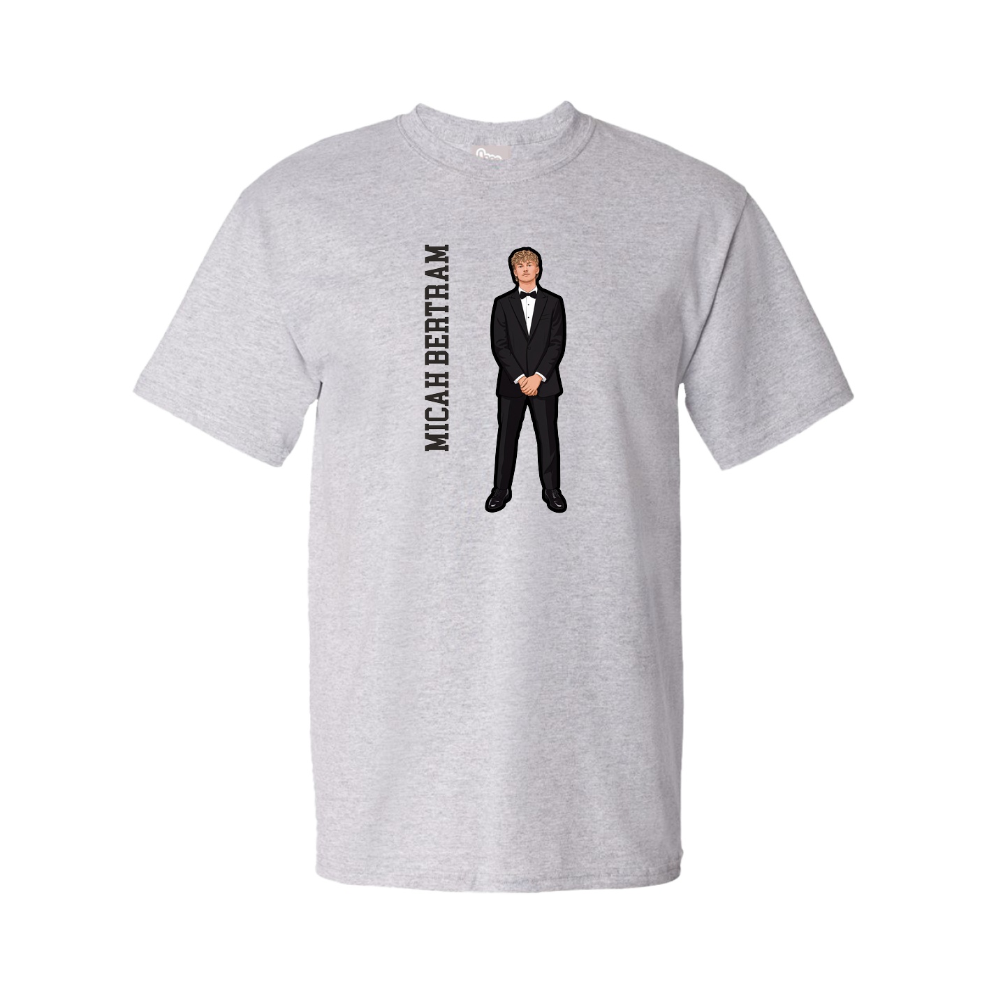 Youth Tee — Name Vertical in Grey