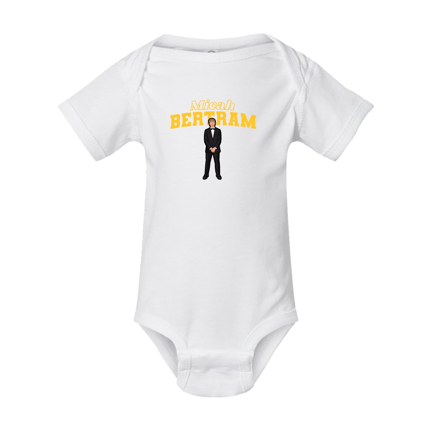 Baby Onesie — Name Arch in White