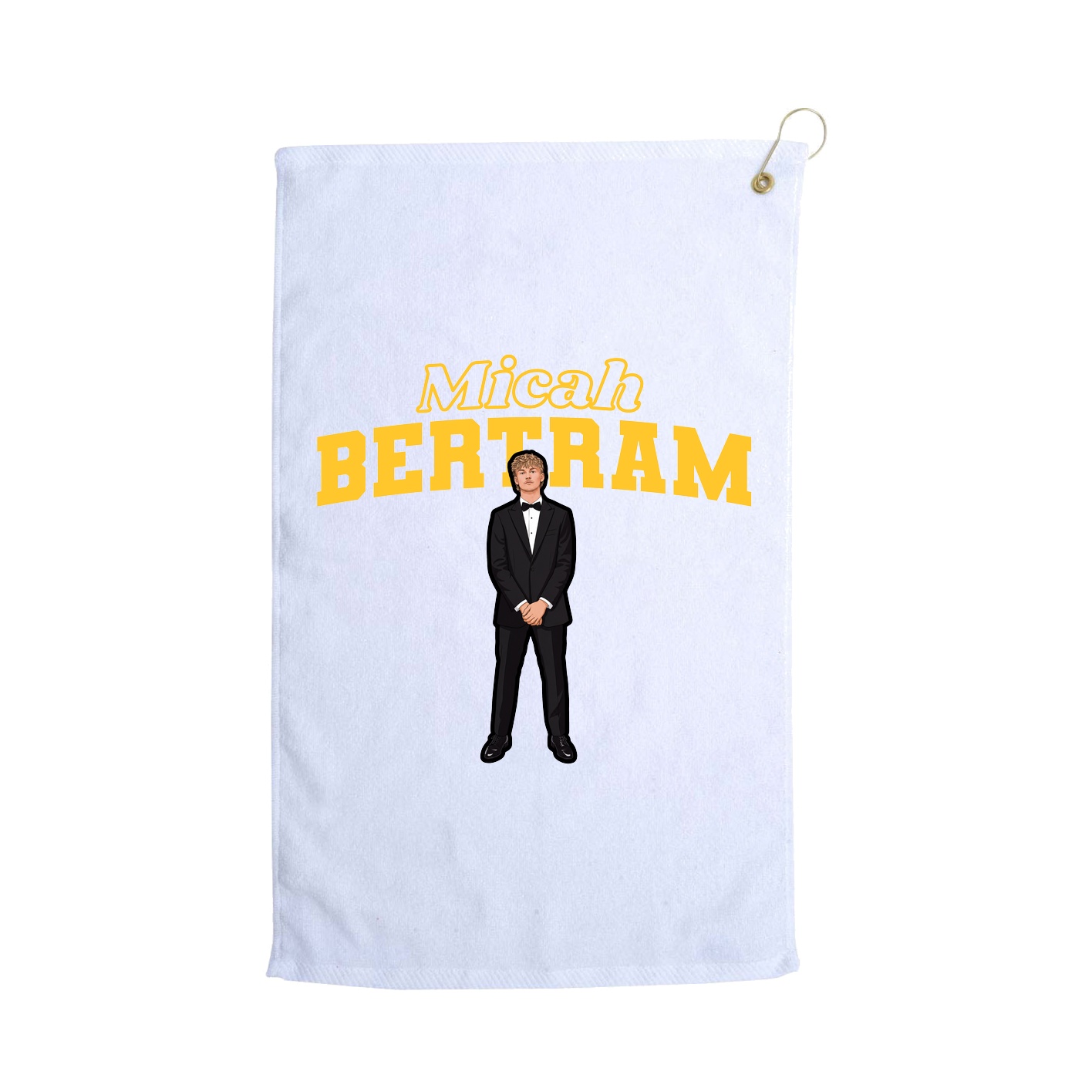 Golf Towel — Name Arch in White