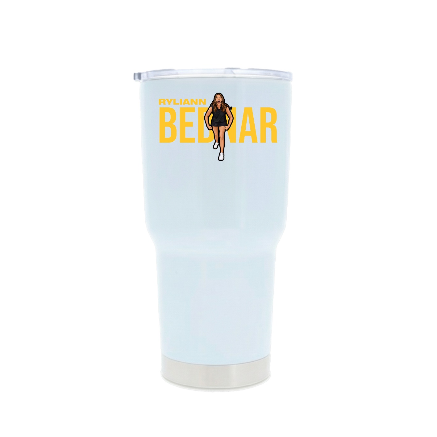 30oz Stainless Steel Tumbler — Player Name in White