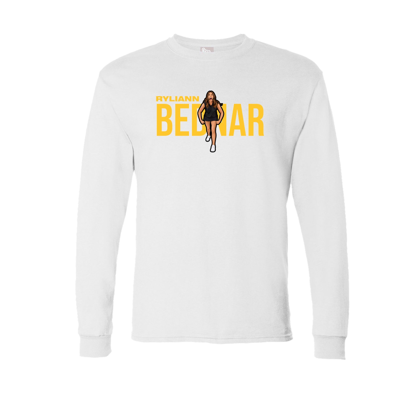 Long Sleeve Tee — Player Name in White