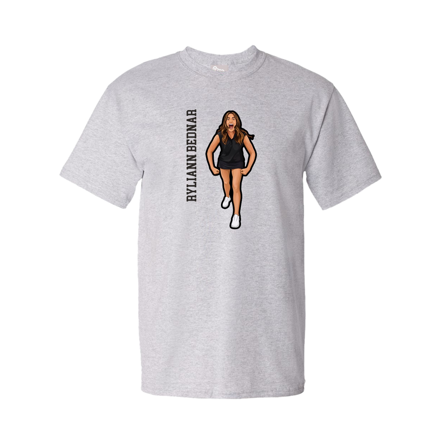Youth Tee — Name Vertical in Grey