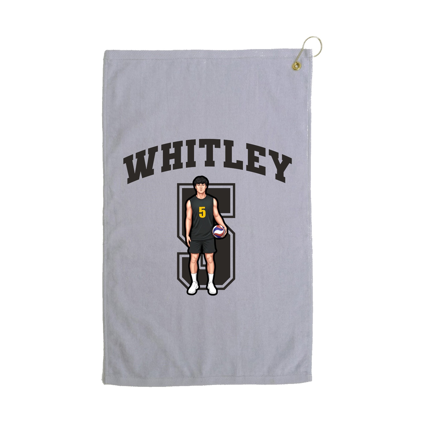 Golf Towel — Number in Grey