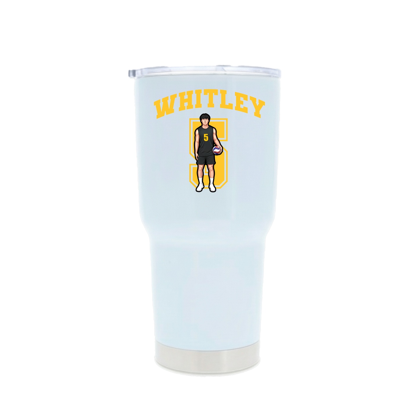 30oz Stainless Steel Tumbler — Number in White