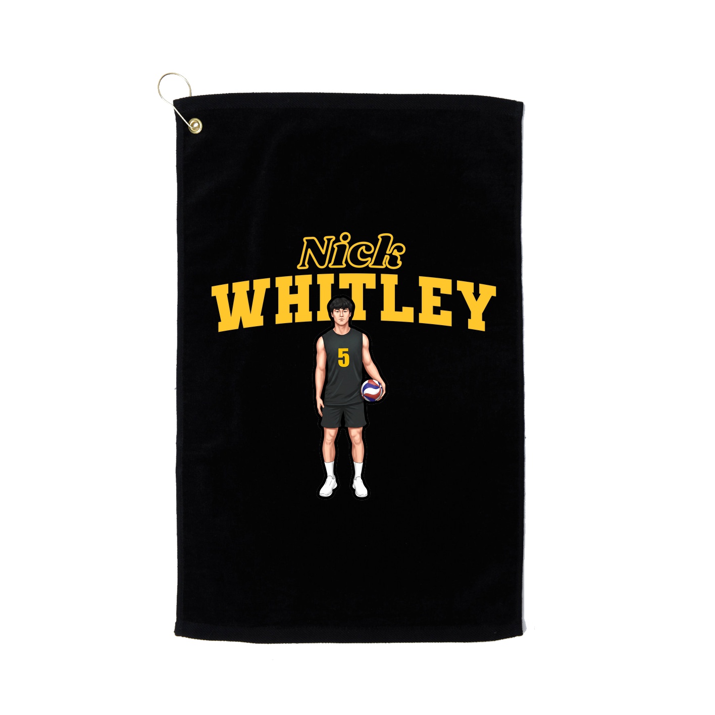 Golf Towel — Name Arch in Black