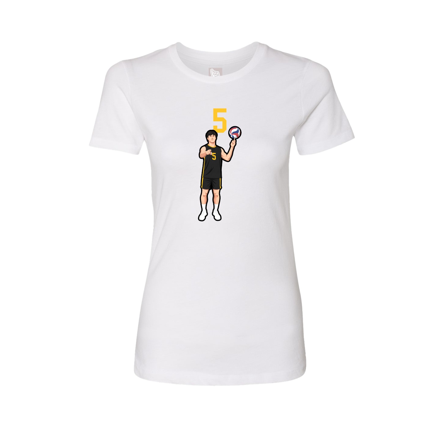 Fitted Women's Tee — Number Top in White