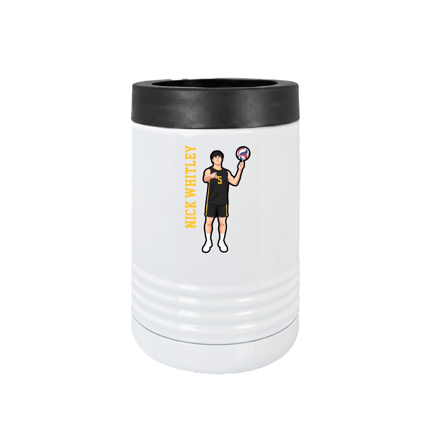 Beverage Holder — Name Vertical in White