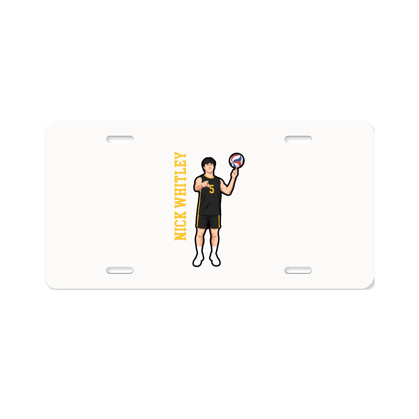 License Plate — Name Vertical in Classic