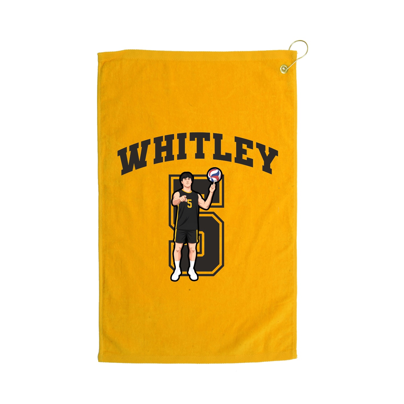Golf Towel — Number in Gold