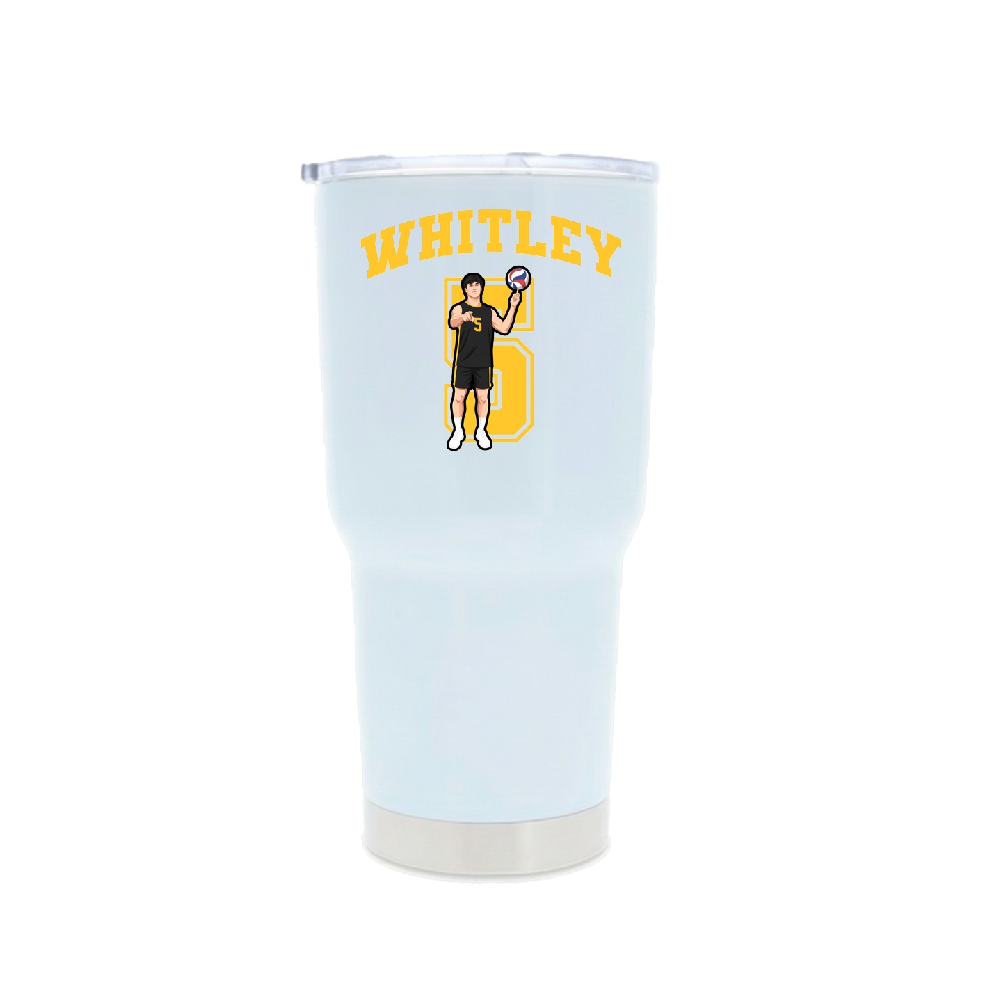 30oz Stainless Steel Tumbler — Number in White