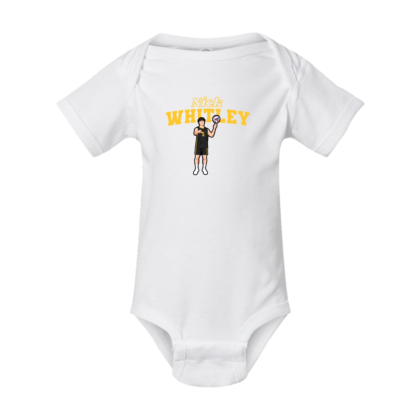 Baby Onesie — Name Arch in White