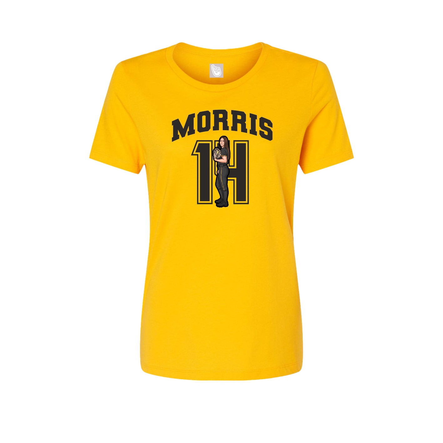 Fitted Women's Tee — Number in Gold