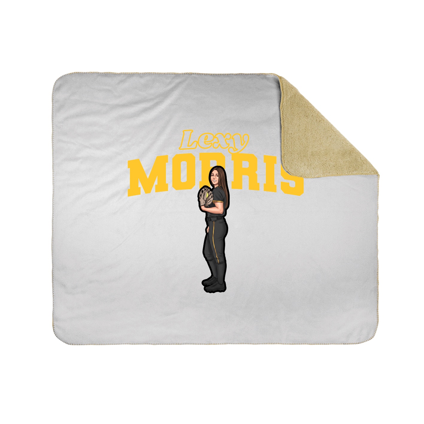Throw Blanket — Name Arch in White