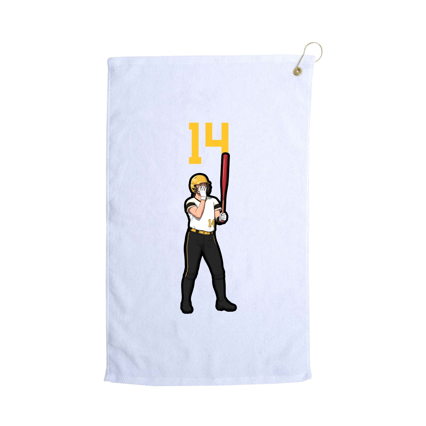 Golf Towel — Number Top in White