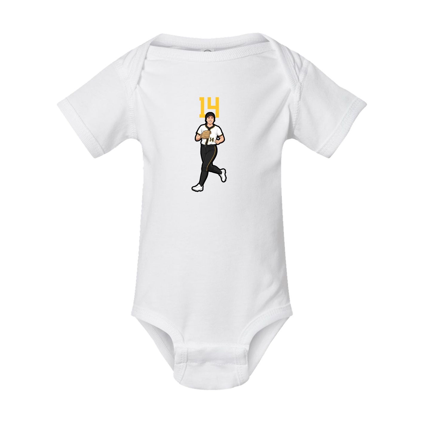 Baby Onesie — Number Top in White