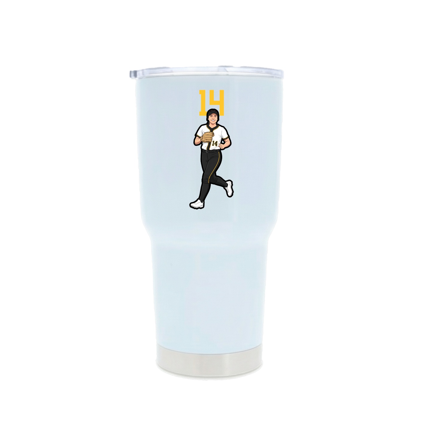 30oz Stainless Steel Tumbler — Number Top in White