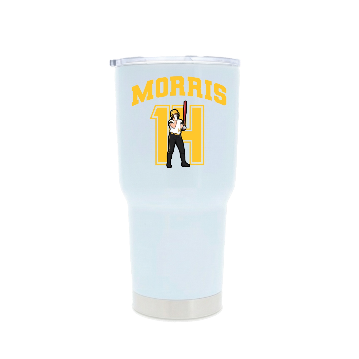 30oz Stainless Steel Tumbler — Number in White