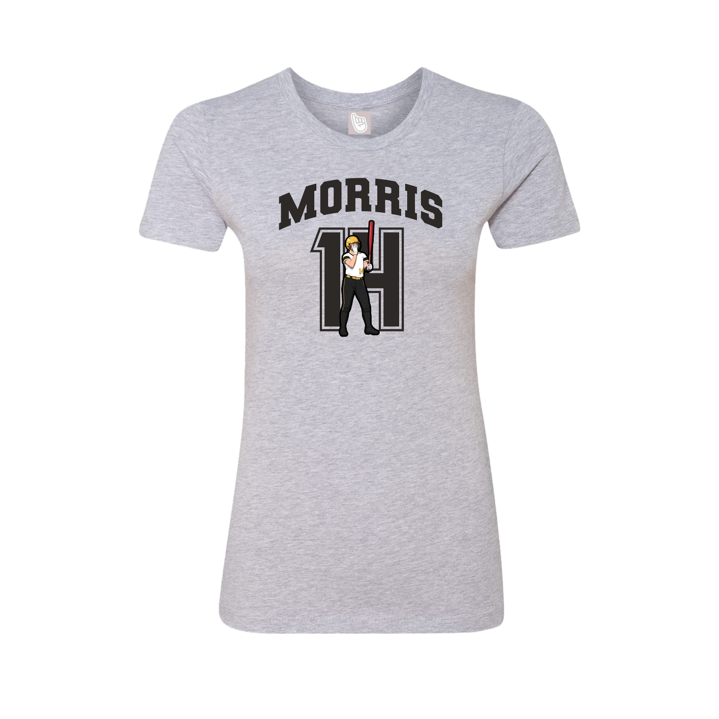Fitted Women's Tee — Number in Grey