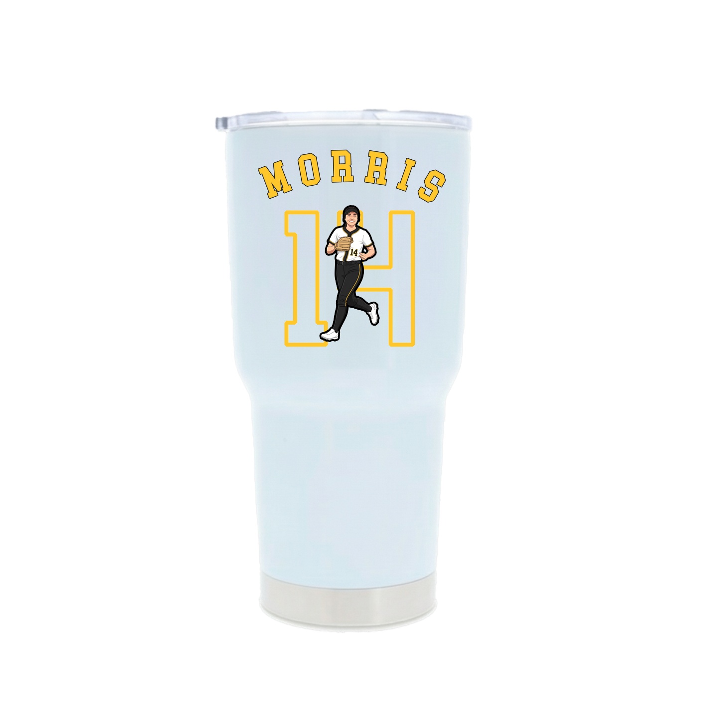 30oz Stainless Steel Tumbler — Shirsey Arch in White