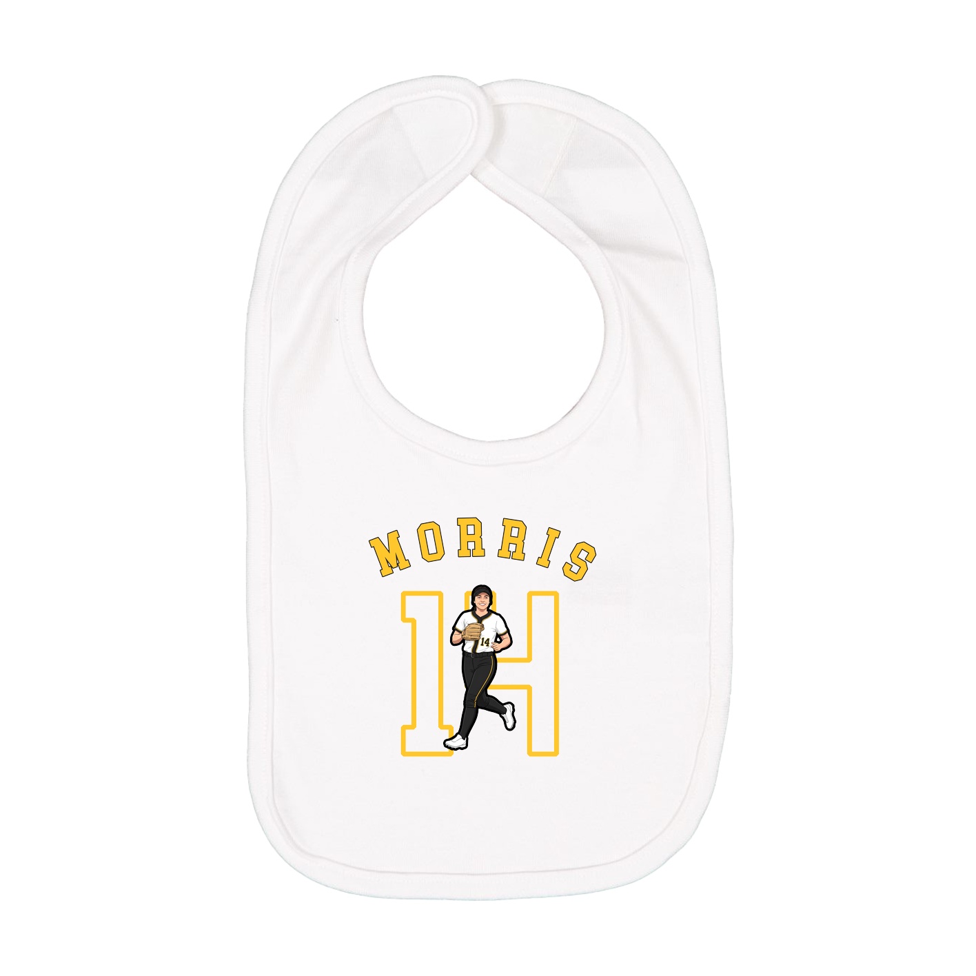 Infant Bib — Shirsey Arch in White