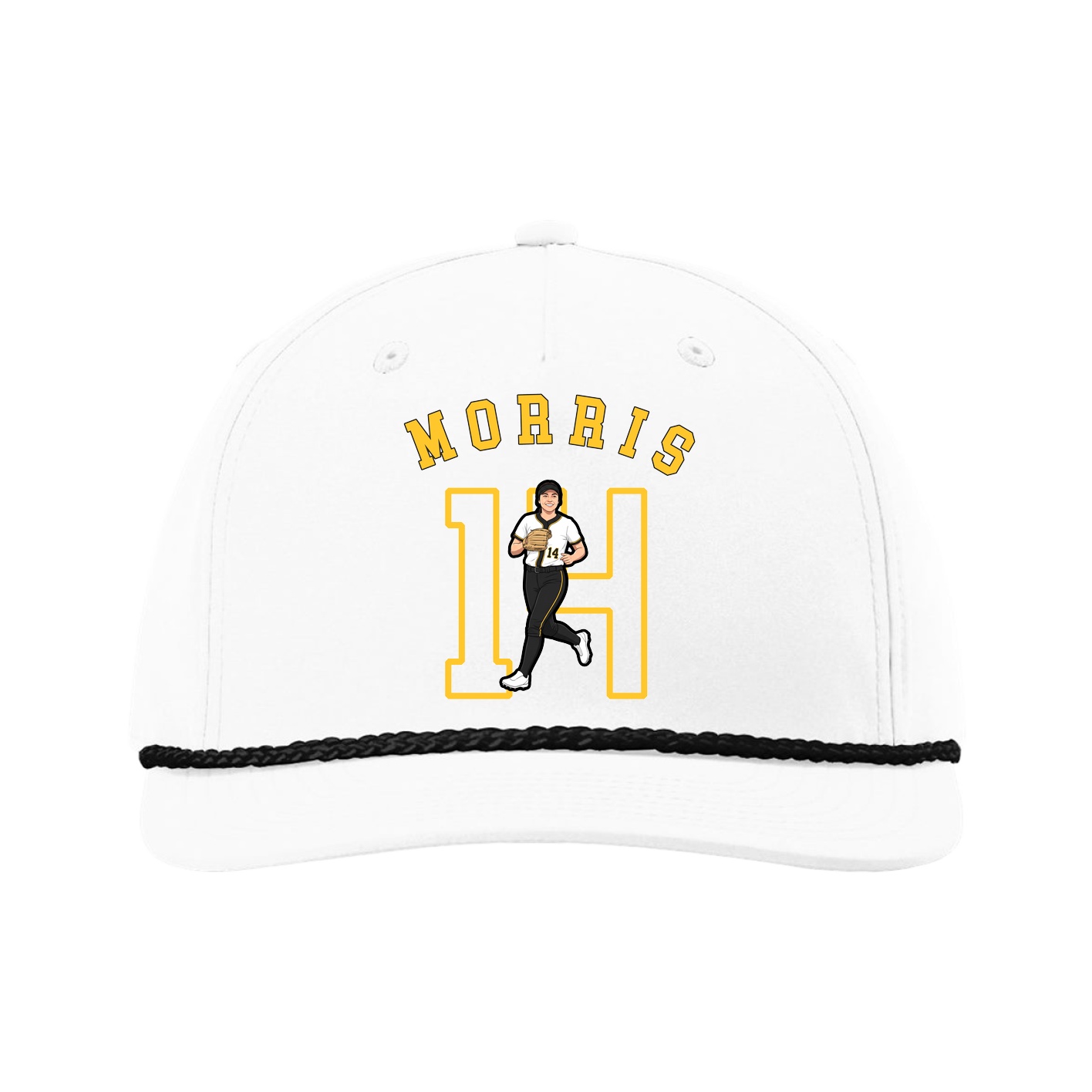 Five-Panel Classic Rope Cap — Shirsey Arch in White