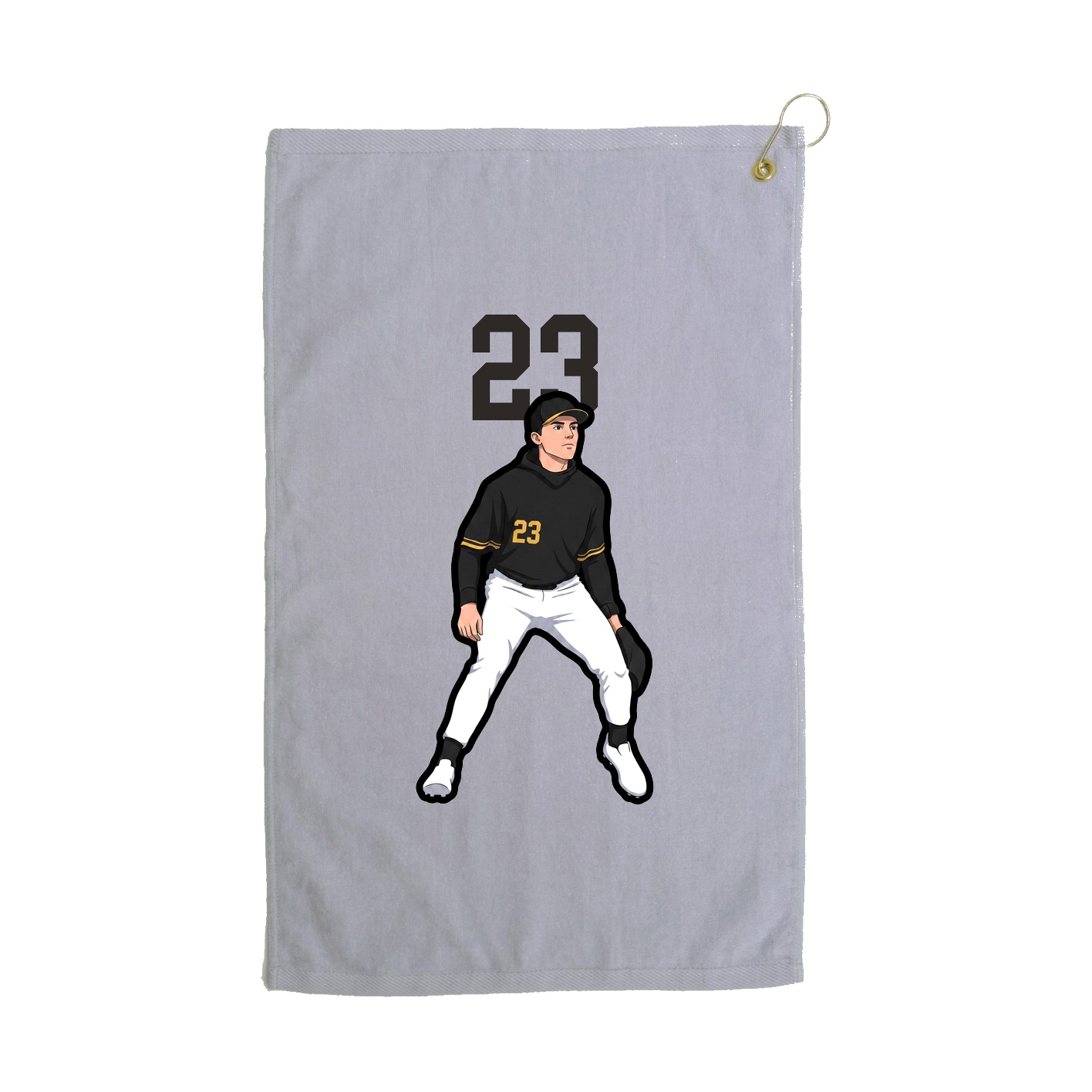 Golf Towel — Number Top in Grey