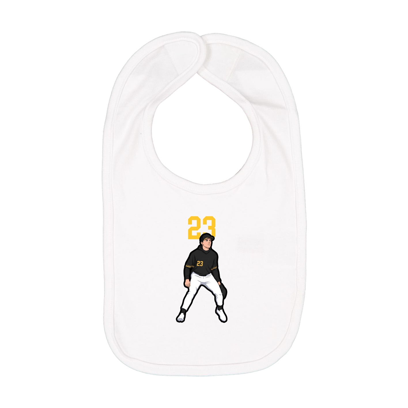 Infant Bib — Number Top in White