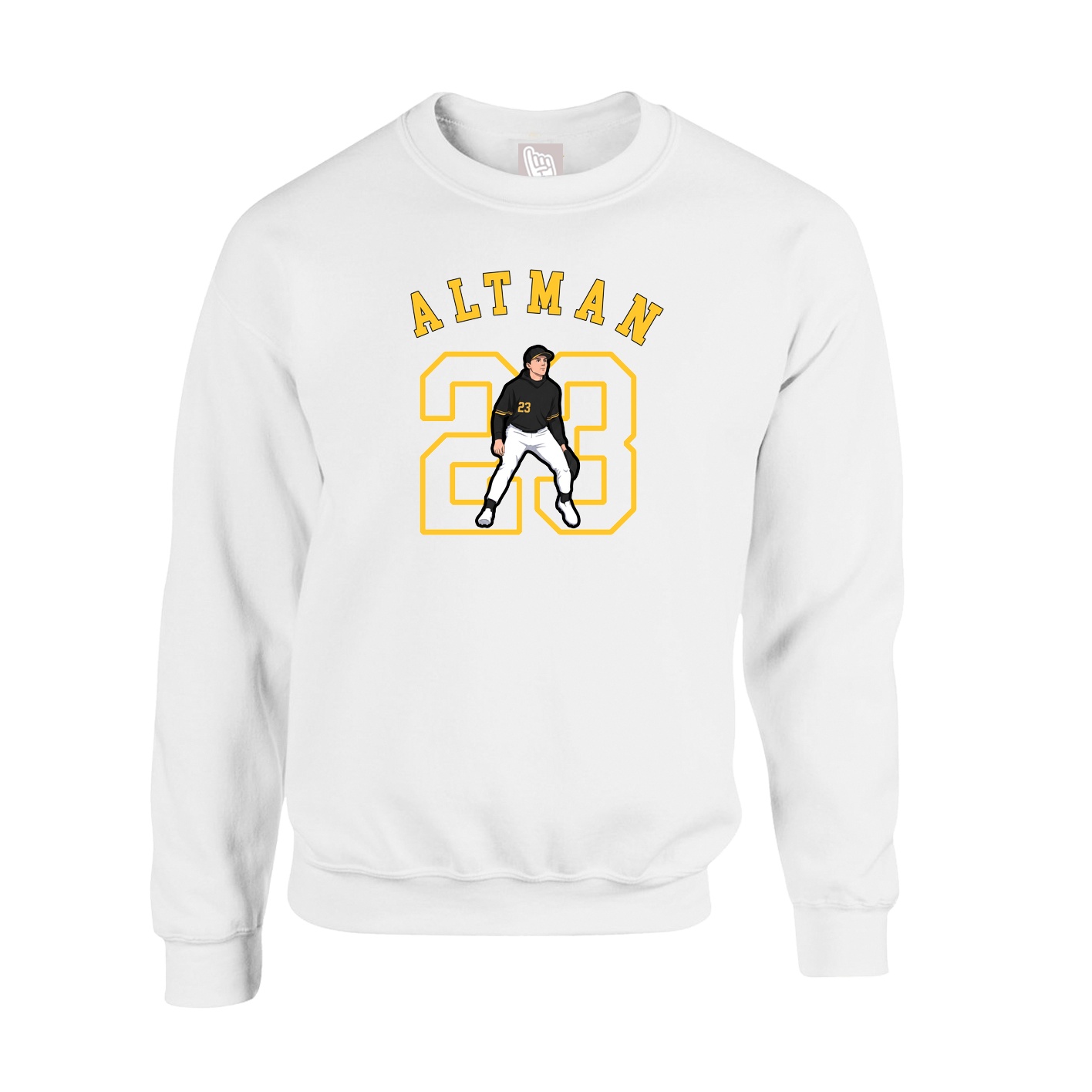 Fleece Crew — Shirsey Arch in White