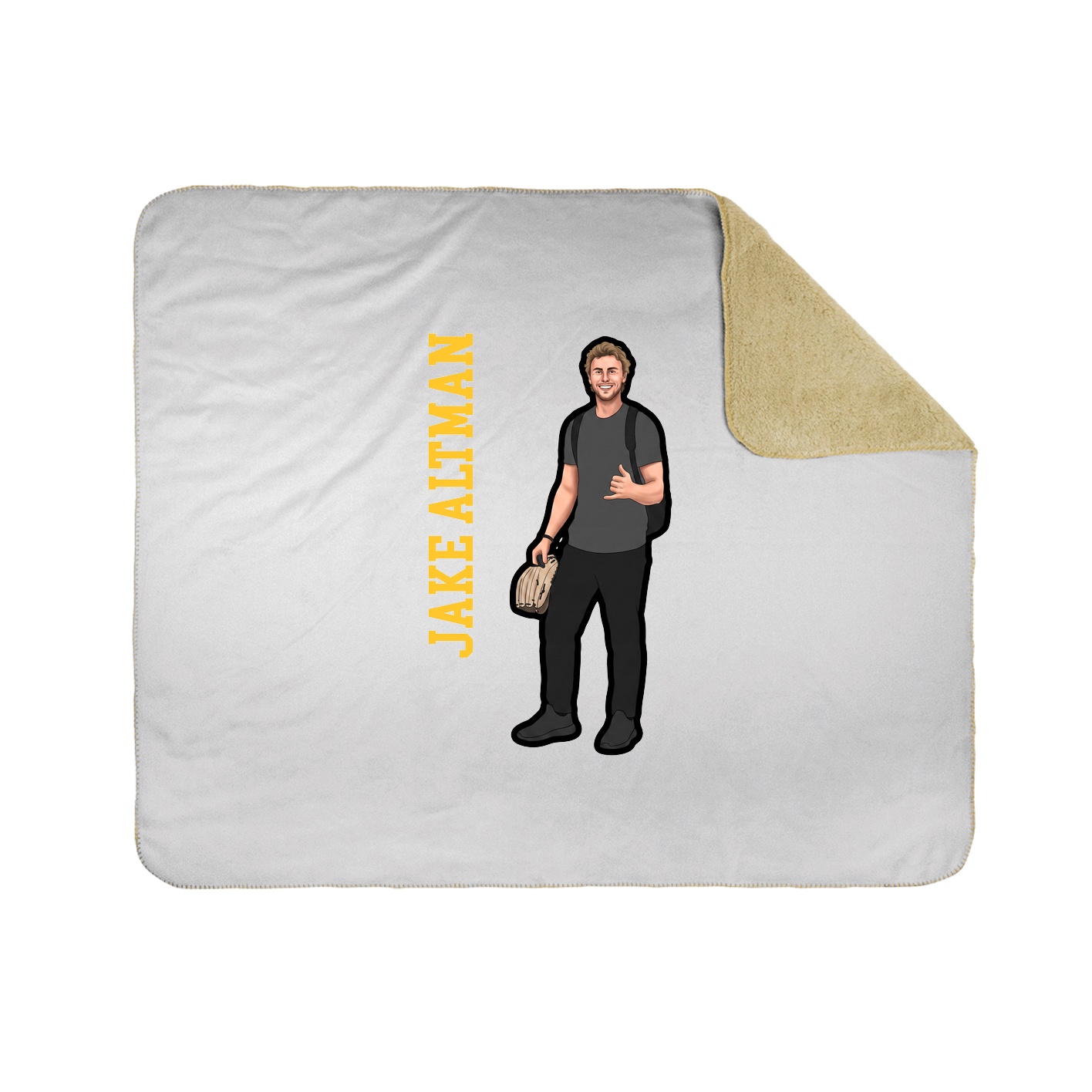 Throw Blanket — Name Vertical in White