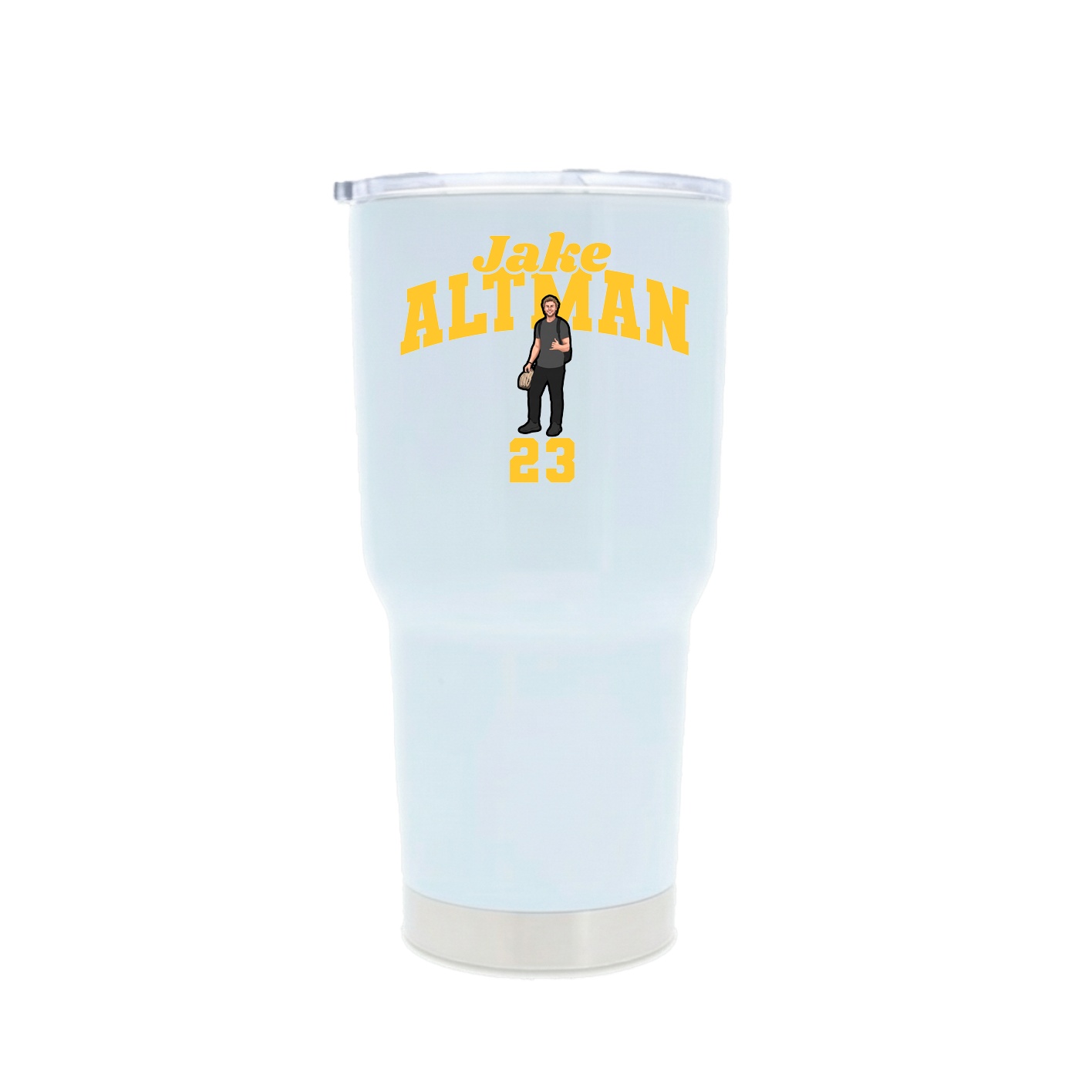 30oz Stainless Steel Tumbler — Signature Arch in White