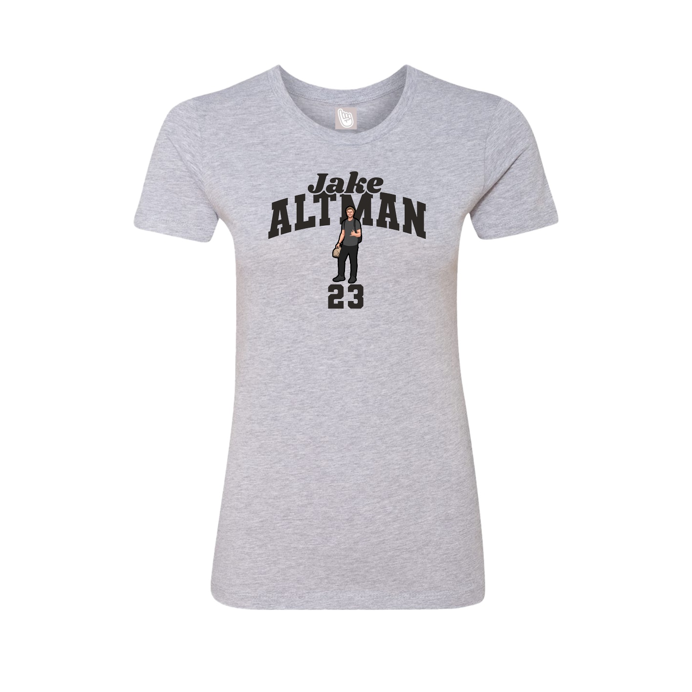 Fitted Women's Tee — Signature Arch in Grey