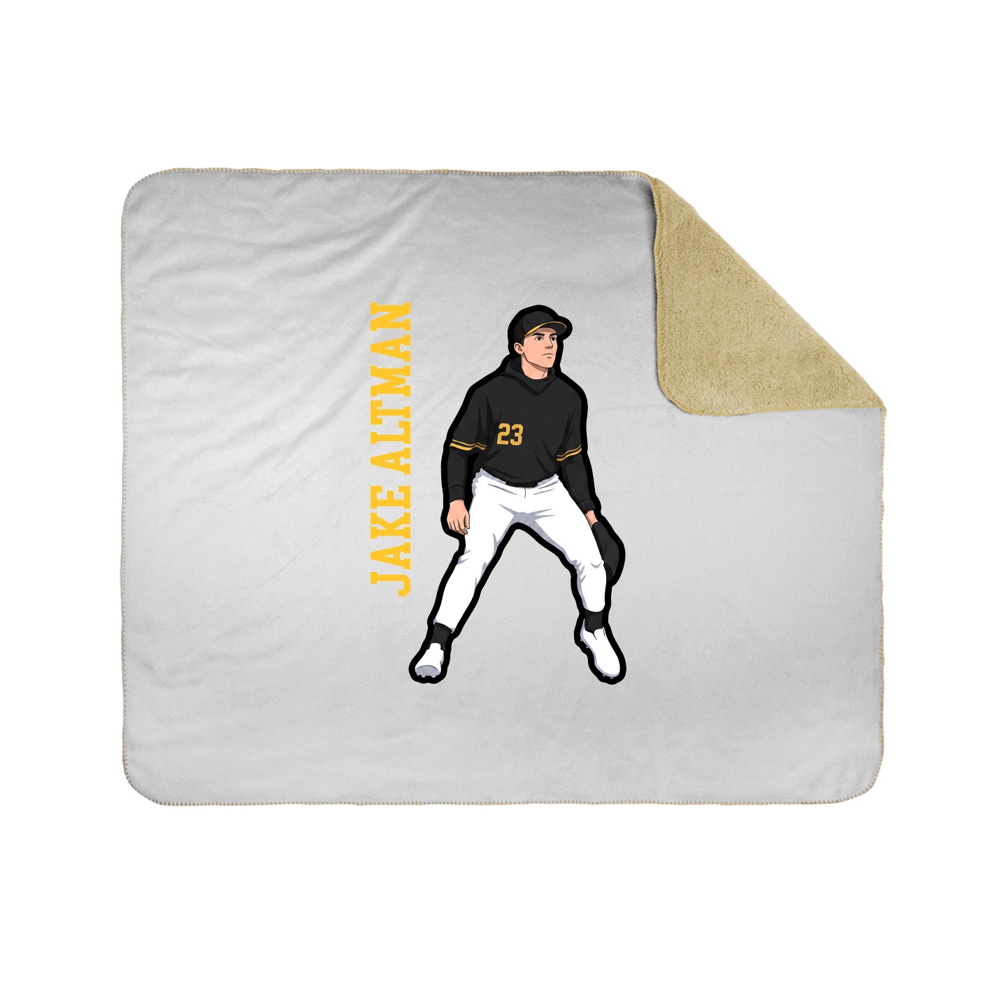 Throw Blanket — Name Vertical in White