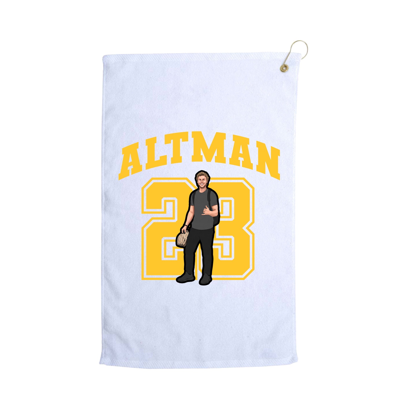 Golf Towel — Number in White
