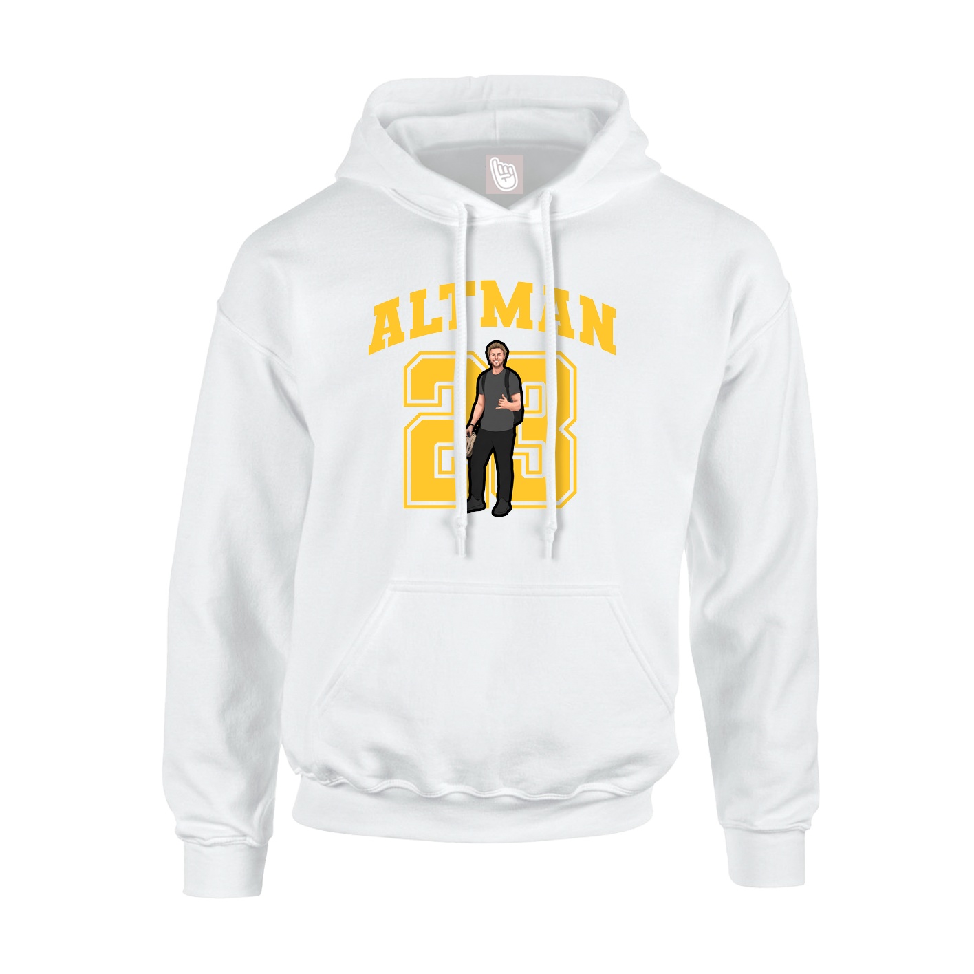 Youth Hoodie — Number in White