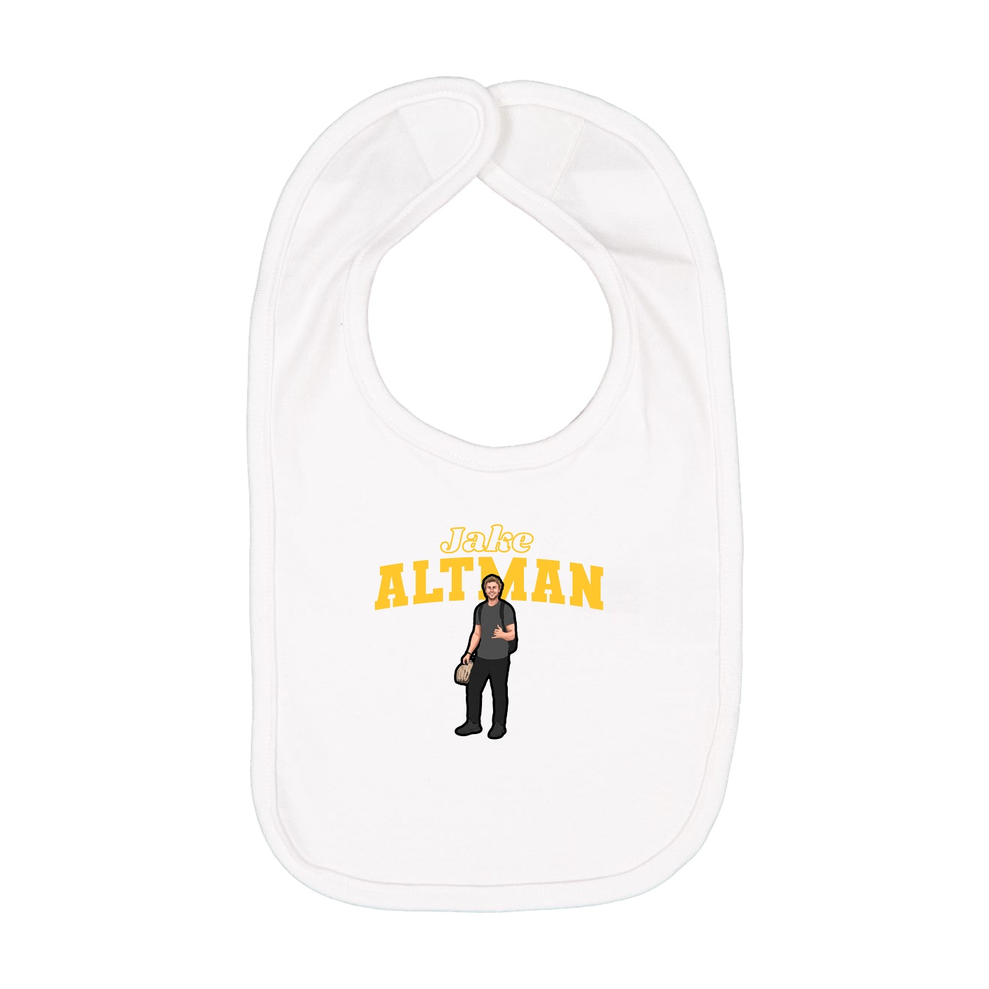 Infant Bib — Name Arch in White
