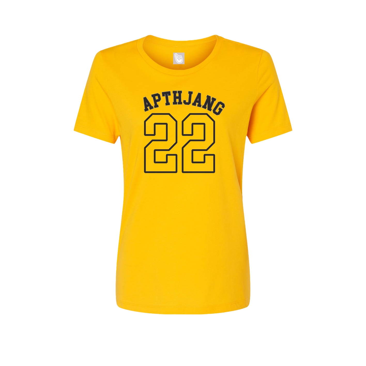 Fitted Women's Tee — Shirsey Arch in Gold