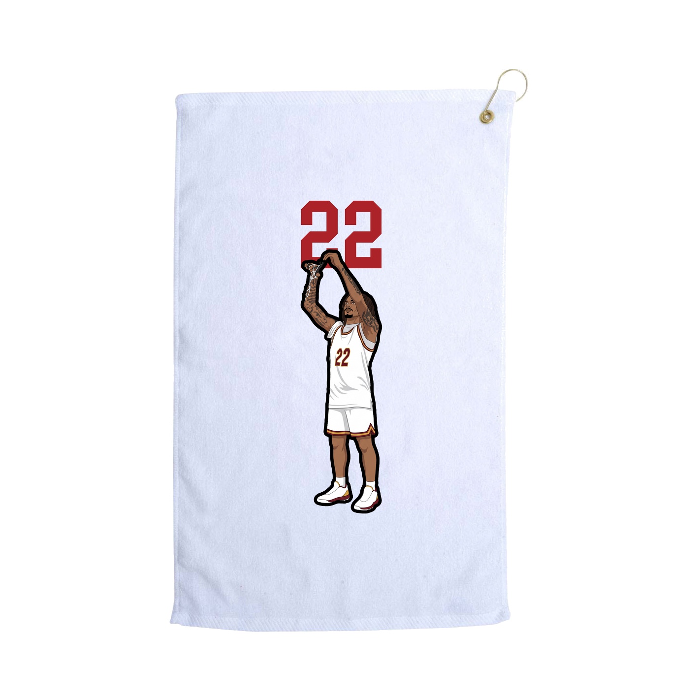 Golf Towel — Number Top in White