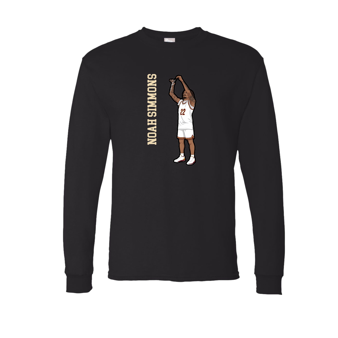 Long Sleeve Tee — Name Vertical in Black