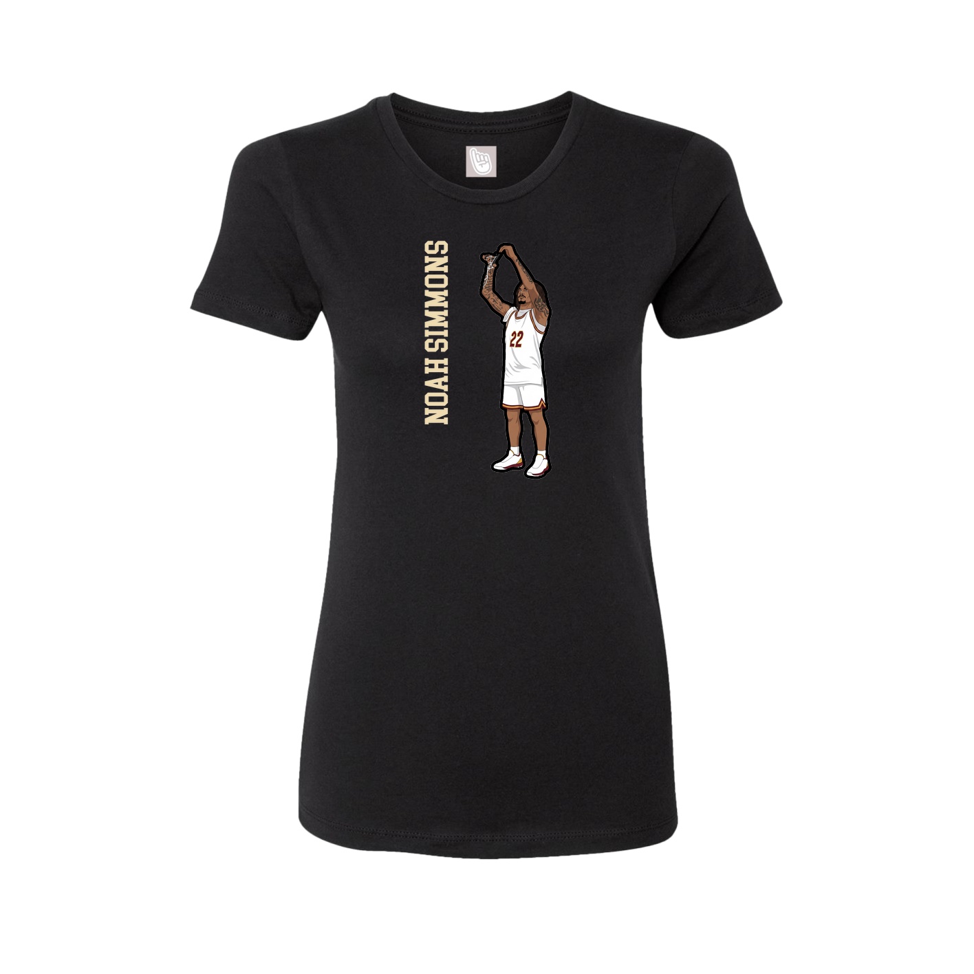 Fitted Women's Tee — Name Vertical in Black